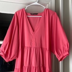 Pink poplin Zara dress. New without tags. Still online Zara website. $59.90